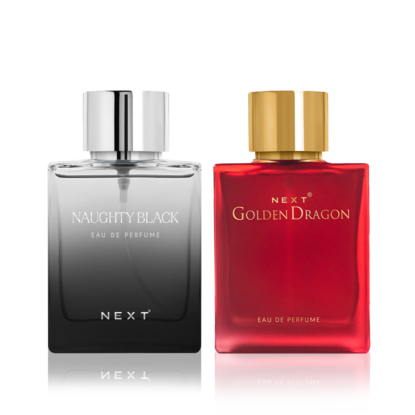 Next Combo Pack of 2 Perfumes Naughty Black & Golden Dragon | Long Lasting - 100ml each