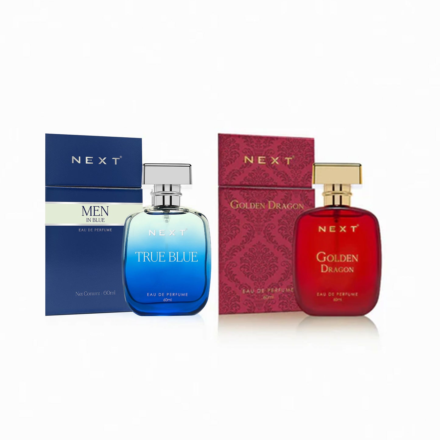 Next Luxury Combo Pack of 2 Perfume -Golden Dragon & True Blue  - 60ml Each