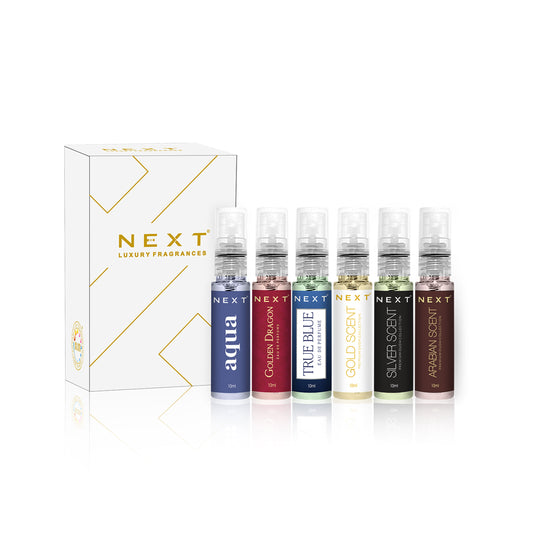 NEXT Luxury Perfume Atomizer Set for Men and Women - 6x10 ml Sampler Pack